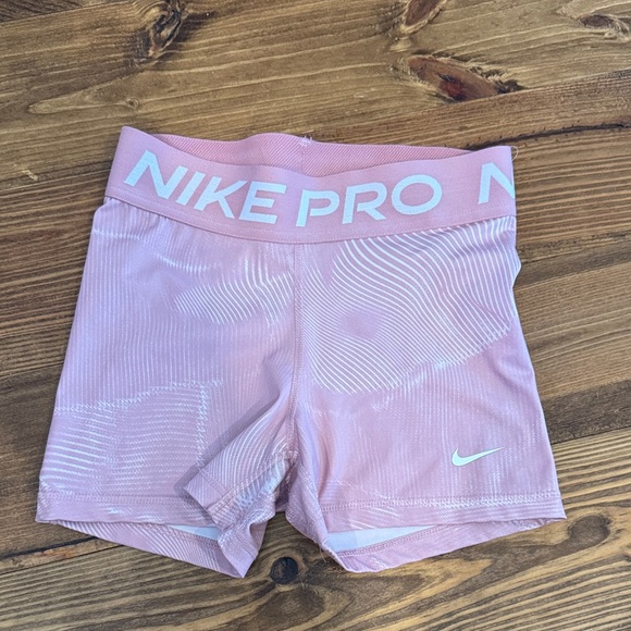 Nike Pants - Nike Pro Light Pink Shorts with White Logo